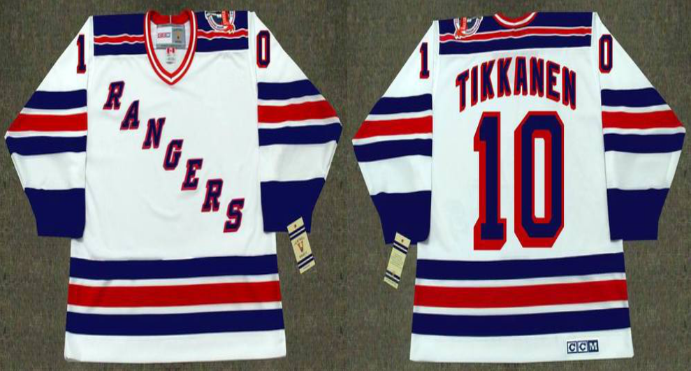 2019 Men New York Rangers #10 Tikkanen white CCM NHL jerseys->new york rangers->NHL Jersey